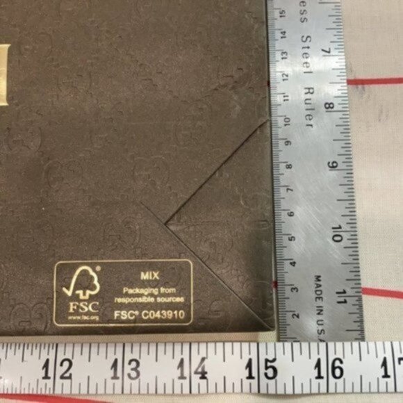 Gucci Brown  Embossed Paper Bag - Picture 3 of 3